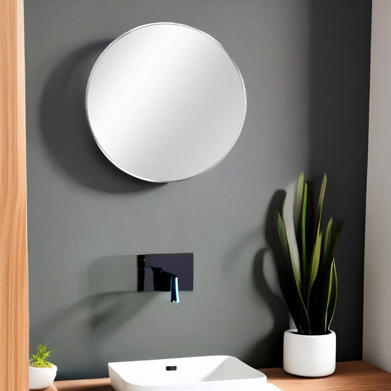 Miroir Rockoh, 36 po x 36 po, Argent
