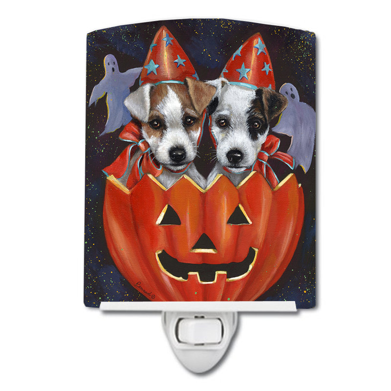 Veilleuse en céramique Scottie, Jack Russell terrier