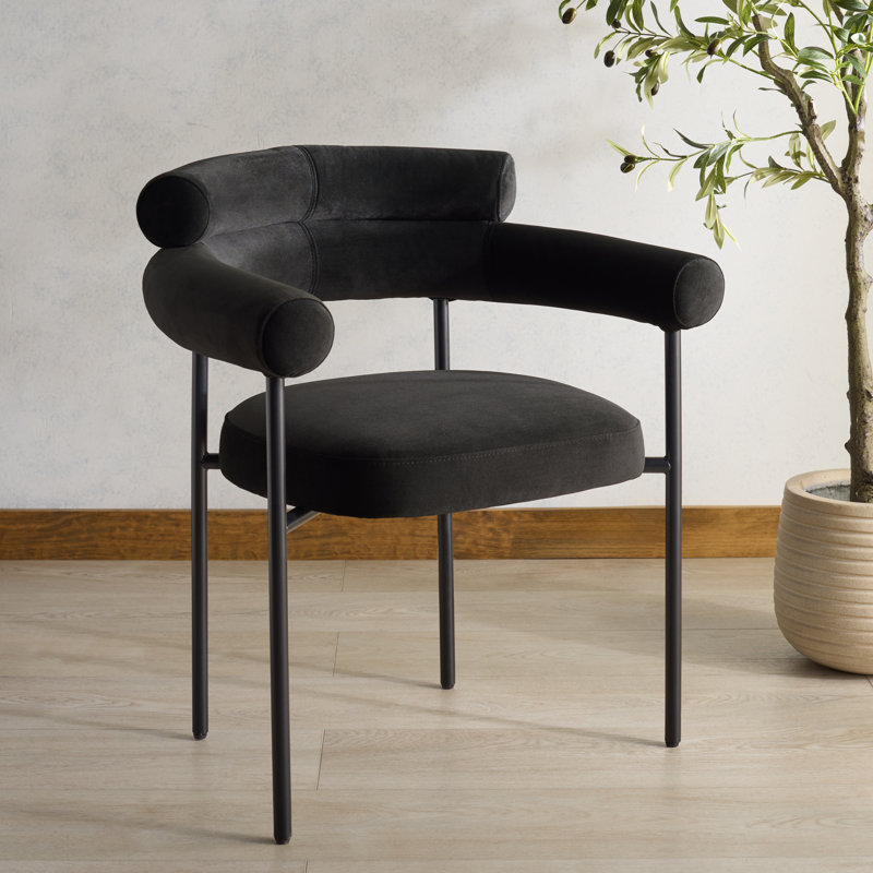 Chaise de salle à manger Bellport, Lin noir