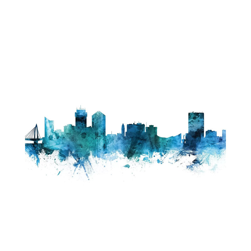Wichita, Kansas Skyline by Michael Tompsett - 1 Piece Wrapped Canvas Wall Art, 30.48 cm H x 45.72 cm W