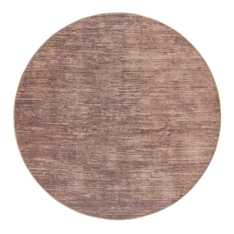 Tapis en chenille Power Loom brun, Rond 5 pi