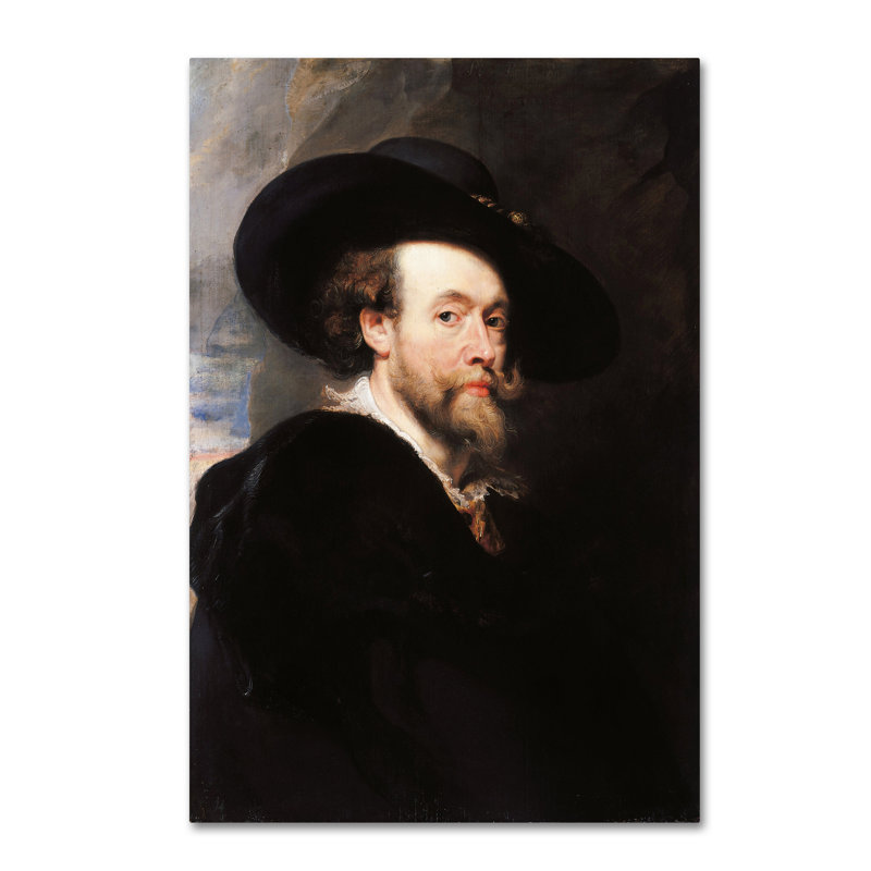 « portrait of the artist » par print sur toile tendue Peter Paul Rubens, H 19 po x l 12 po
