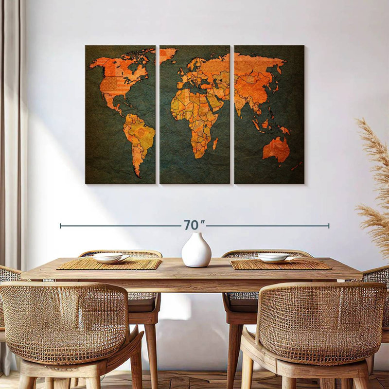 Aliaz Flags World Map, 36" H x 57" W