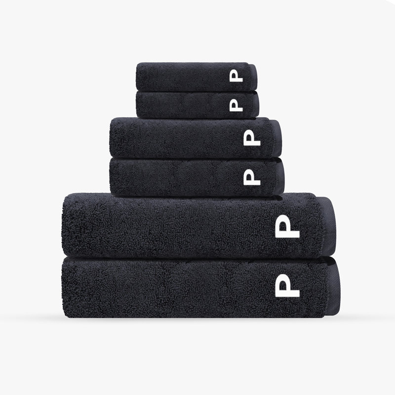Monogrammed Cloer 6 pcs Turkish Towels Set, Anthracite, P