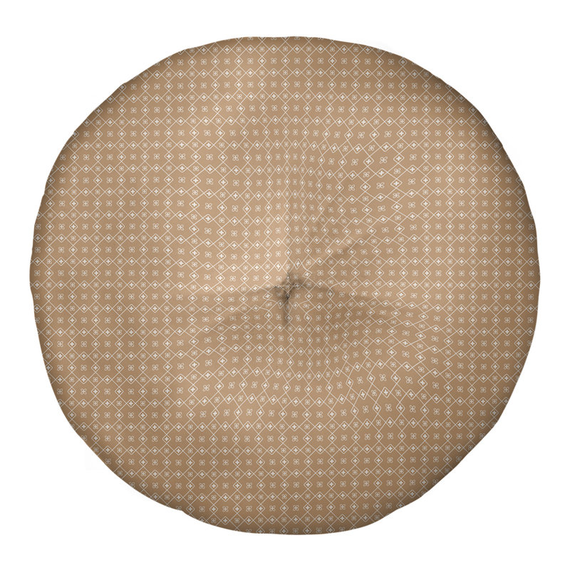 Coussin de sol Katelyn Elizabeth, 30 po x 30 po, Brun / Blanc