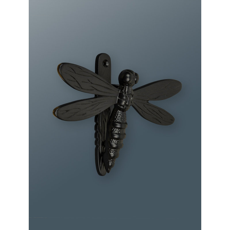 Bronze Dragonfly Door Knocker, Black