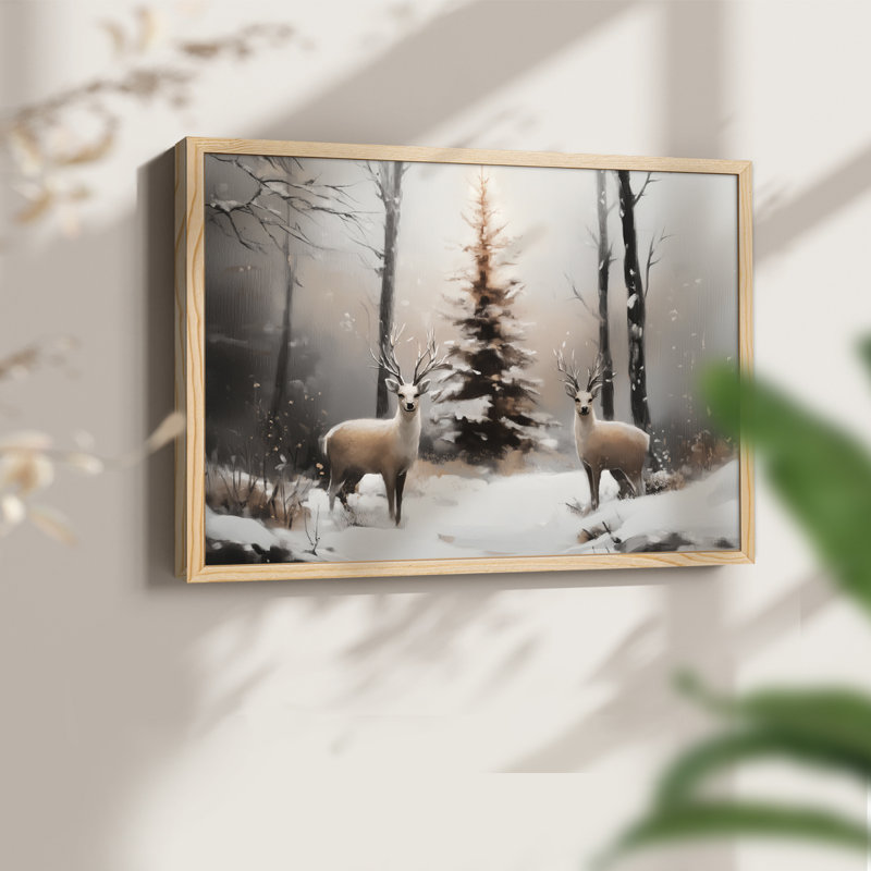 Art de Noël - DCCCL - Reproduction encadrée - Restickable, H 22 po x l 28 po, Natural