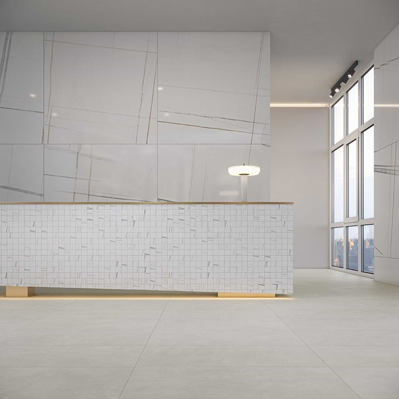 Minera 12x12 Matte Marble Look Mosaic Tile, Aurora Gold