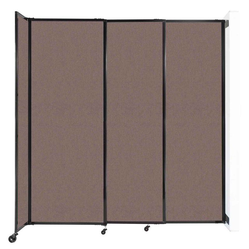 Cloison coulissante 5 pi, H 90 po x l 86 po x P 33 po, Brun / noir