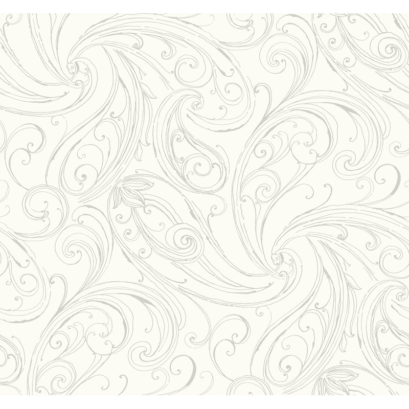 Papier peint Seabrook Designs, Gris ; argent, Papier