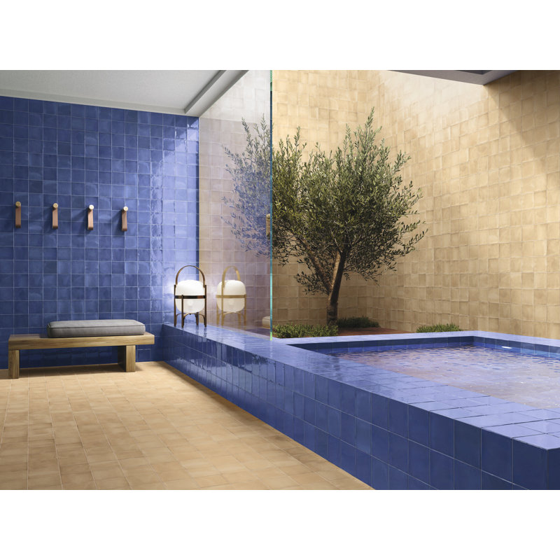 Carreau de porcelaine 5 po x 5 po San Miyos, Brun clair