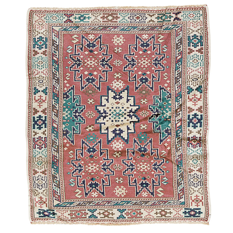 Hand Knotted Wool Area Rug in Multi