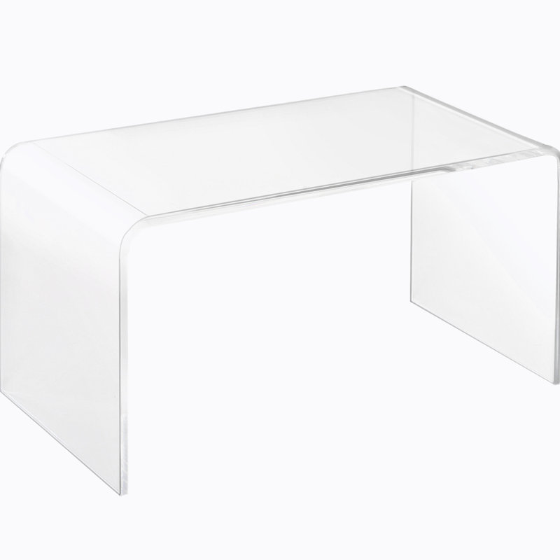 Long Rectangle All Acrylic 15Mm Thick Waterfall Coffee Table, 16" H x 32" L x 16" W