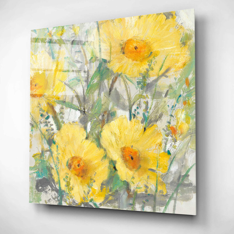 «Yellow Bunch I» par Tim O'Toole, art mural en verre acrylique, H 12 po x l 12 po x P 0,13 po