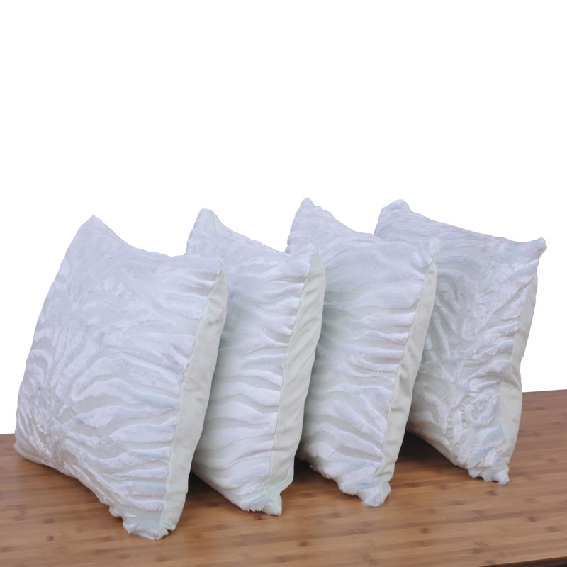 Mink Embossed Throw Pillow Cover, Light Blue