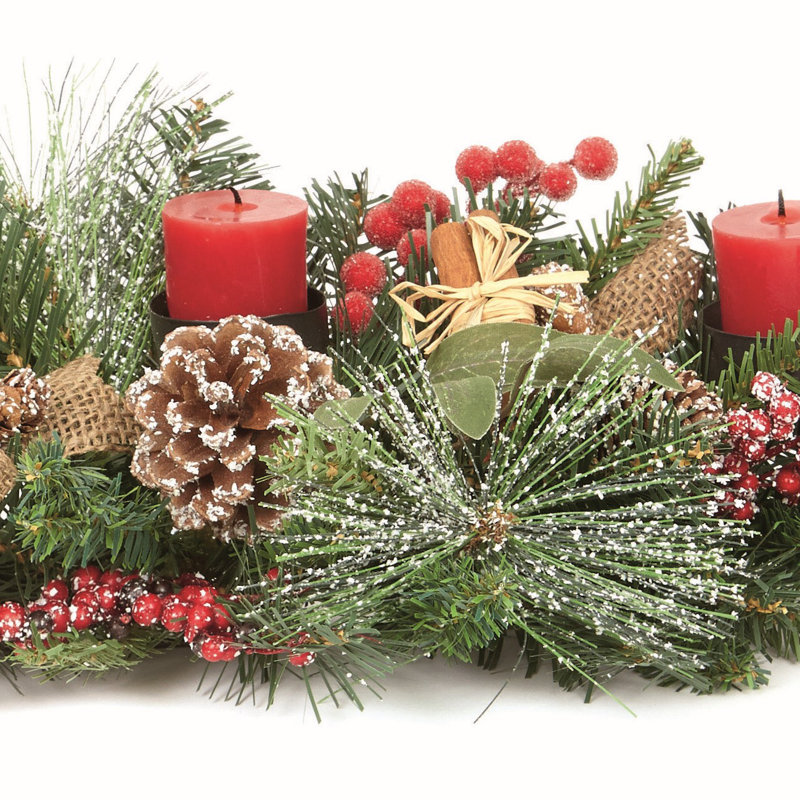 Frosted Candle Centrepiece