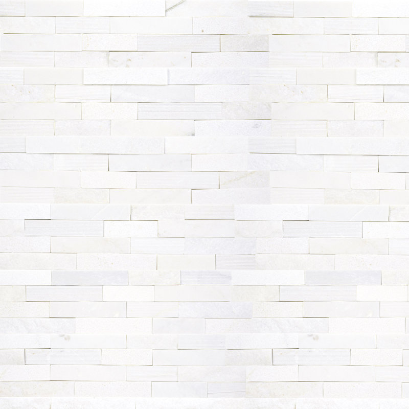 Stonecrest 6 in. x 24 in. Multi Finish Natural Stone Ledger Panel Corner Wall Tile, Auric White