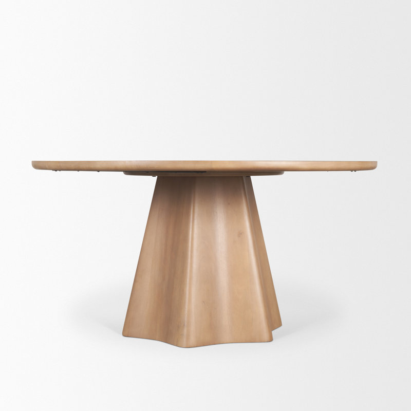 Jovani 48" Solid Light Brown Mango Wood Round Dining Table, Light Brown, 30"H x 60"L x 60"W