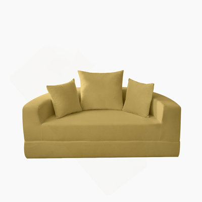 Boneless Convertible Sofa Couch Bed,Multi-Functional,Circular Bed,Adjustable Futon Sofa ,No Assembly Compressed Corduroy Floor Lounge Sofa For Apartment Office Bedroom Living Room