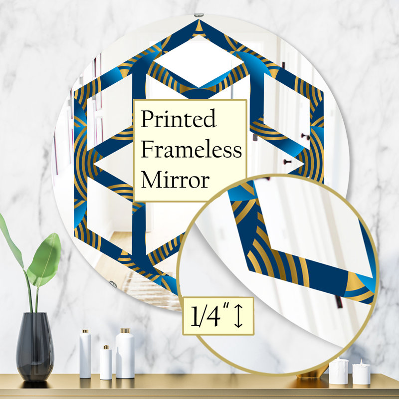 Miroir mural abstrait sans vagues abstrait, H 31,5 po x l po