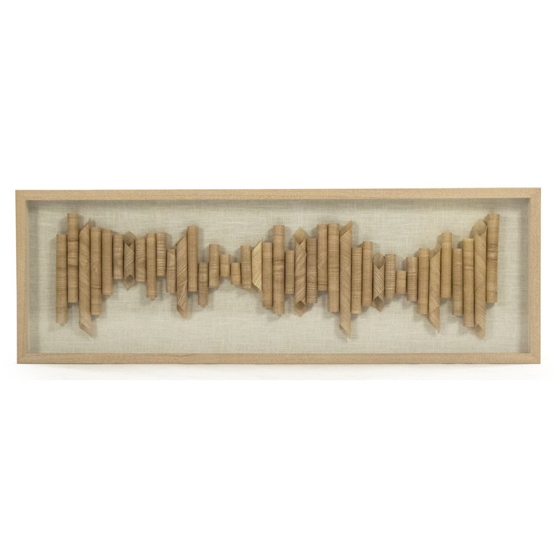 Papier abstrait-imprimé shadowbox sur bois