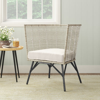 Fauteuil demi-tonneau en lin 30 po