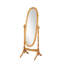 Miroir de plancher traditionnel en bois de chêne de style Queen Anne avec verre ovale inclinable-129498412