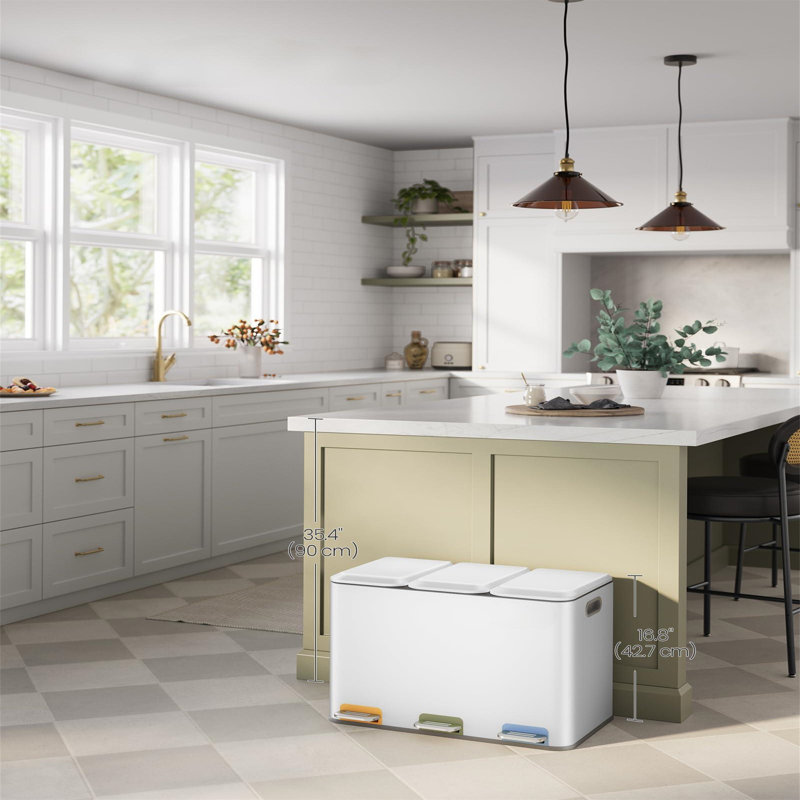 Steel Step On Kitchen Trash Can - 45L