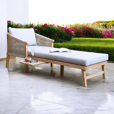 FSC 1 Roma Sunlounger with Left/Right side pullout side table