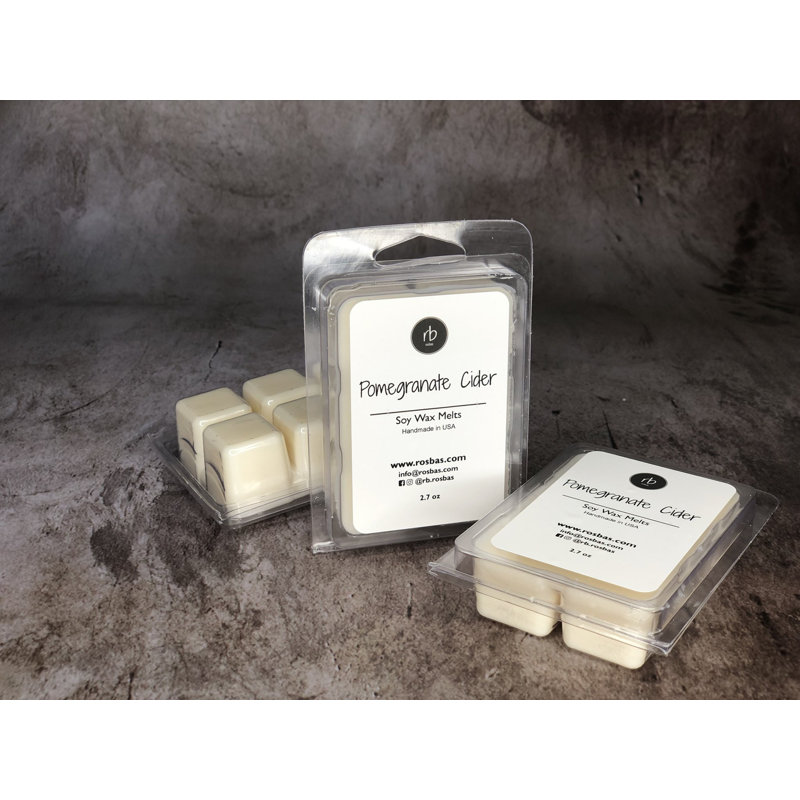 Pomegranate Cider Soy Wax Melts – Clean Melting, Flameless Home Fragrance – Hand Poured, Long Lasting, Made in USA, 3