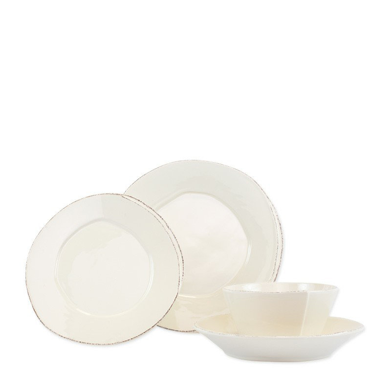 Lastra Handmade Stoneware Appetizer Plate, Linen