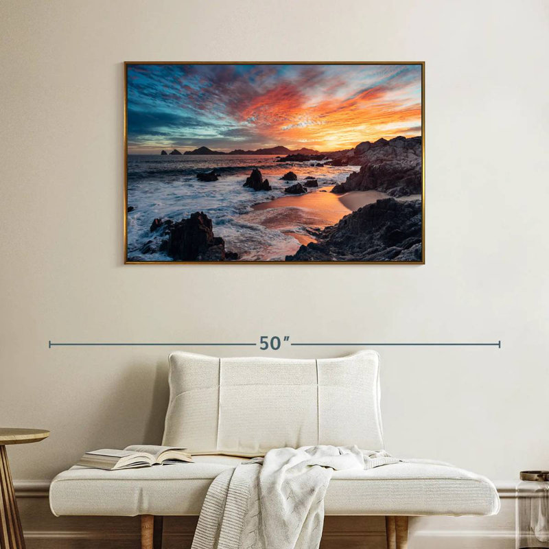 Caban San Lucas, Llanos rocheux, Cadre flottant doré, 40 po x 27 po