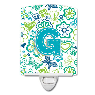 Flowers and Butterflies Ceramic Night Light