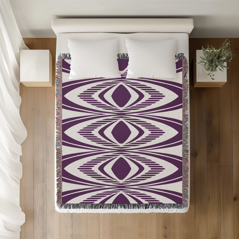 Jeté en coton Shield, 50 x 60, Mauve