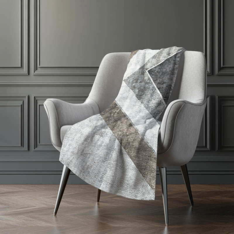 Jeté géométrique Addison Sherpa ASB671, Gris