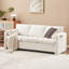 Chenille moderne 77 po, 3 po, blanc, avec rembourrage en mousse haute résilience pour un confort durable 3 chenille blanche, douce et coussins