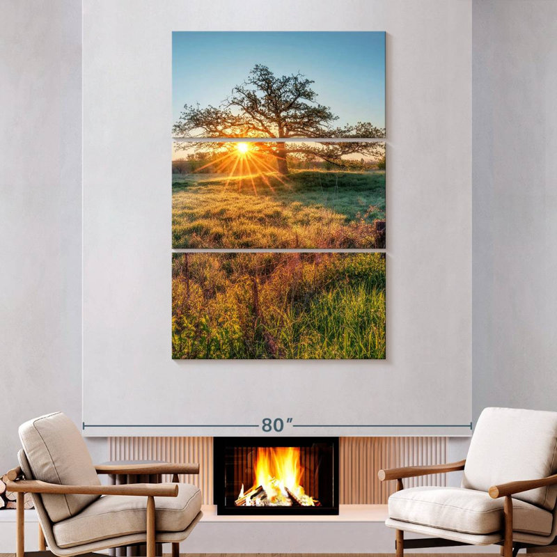 Harnek Oak Tree Sunrise, H 74 po x l 48 po