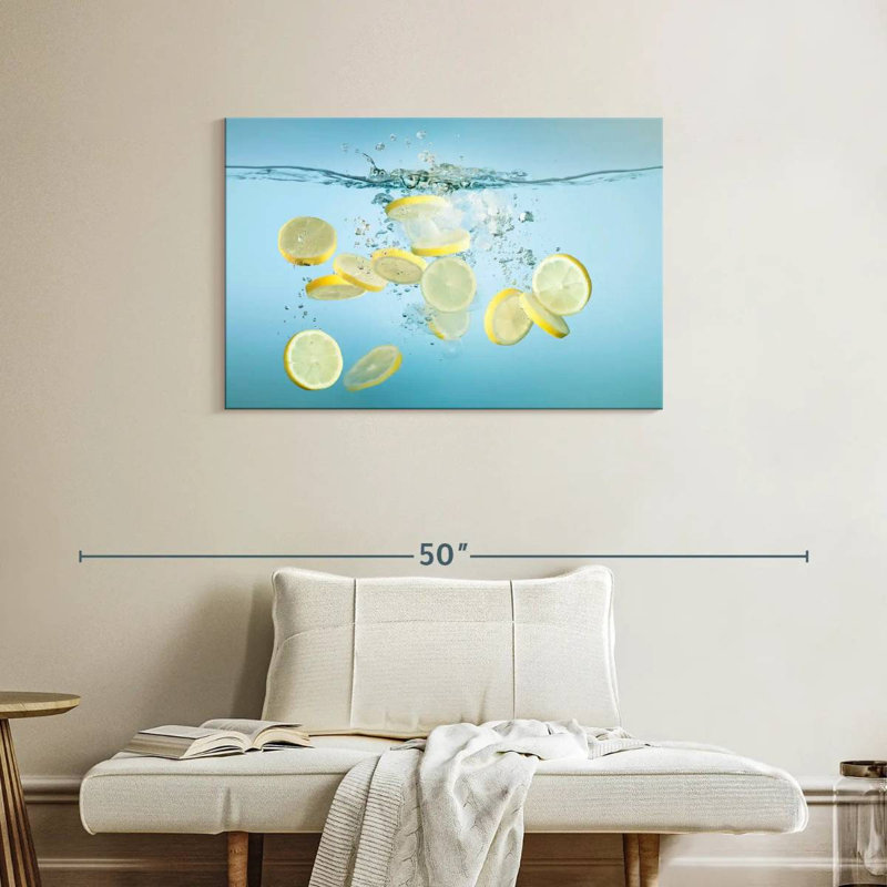 Yarlin tranches de citron dans l'eau, H 24 po x l 36 po