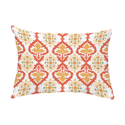 E By Design Bombay Outdoor Rectangular Pillow Cover & Insert In Orange