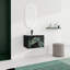 Meuble-lavabo mural 24 po avec lavabo en céramique et porte d'armoire à fermeture en douceur, ensemble KD