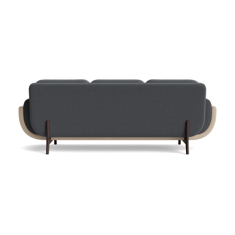 Regatta 90 Sofa, Performance Linen-Charcoal/Greenwich Leather-Taupe, Java
