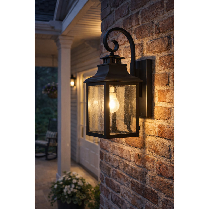 Lidya Black 1 - Bulb Outdoor Semi Flush Mount