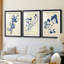 Indigo Leaf Study I - Impression encadrée sur mesure de qualité supérieure - 3 pièces-2146323861-2146323863