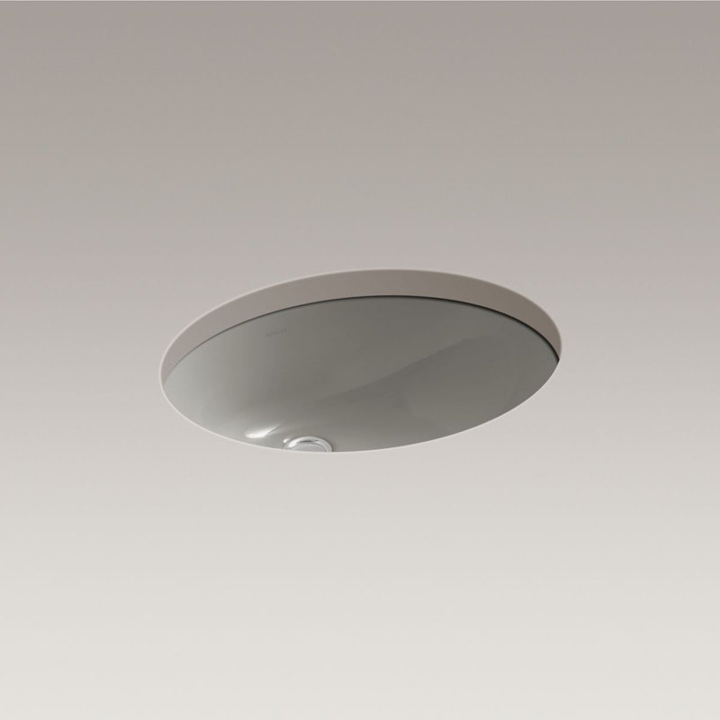 Caxton Vitreous China Oval Undermount Bathroom Sink and Glazed Underside, Cashmere
