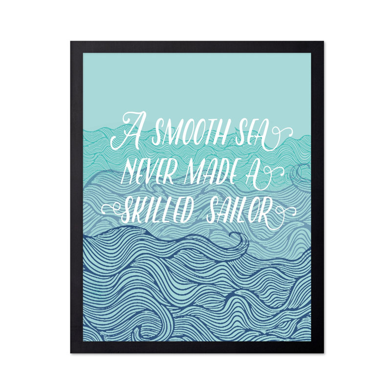 Une mer lisse, Cadre noir, Affiche, H 24 po x l 32 po