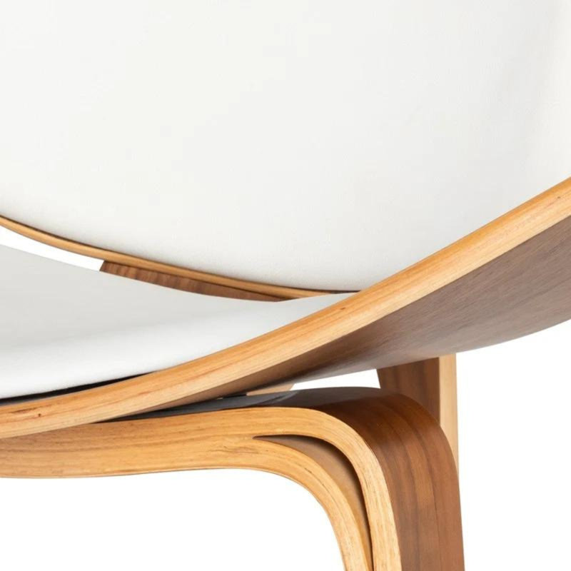 Carrehera Tripod Lounge Chair, White Faux Leather