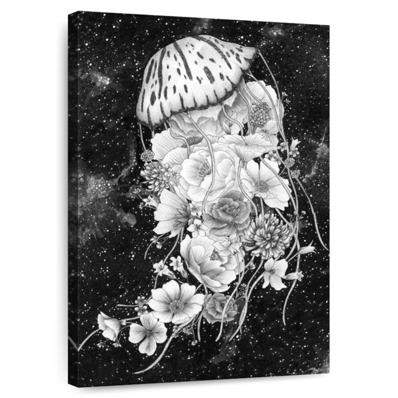 Brampt Magic Ocean Jellyfish BW, 39" H x 26" W