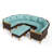 Argyri Wicker Outdoor Patio Conversation Furniture Sectional Set with Cushions-98042369