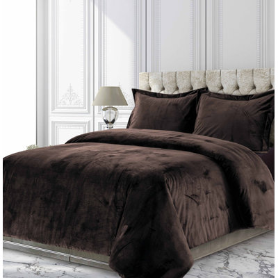 Venice Solid Oversized Duvet Set Modern & Contemporary Polyester Duvet Cover