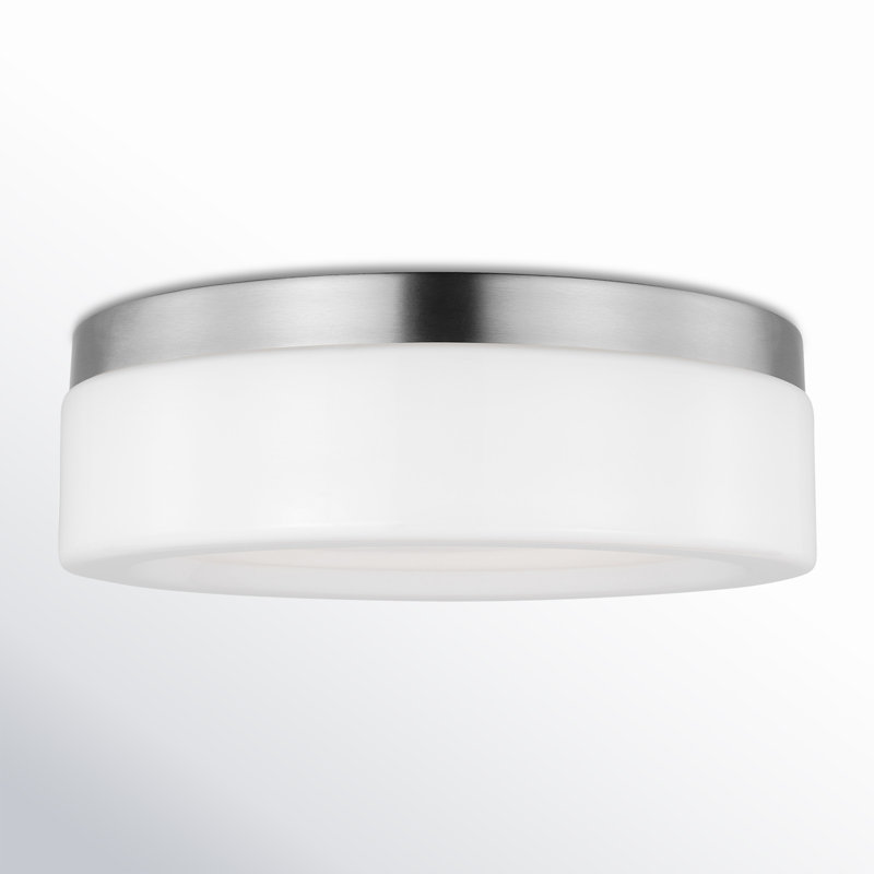 Helmes Glass LED Flush Mount, Brushed Nickel